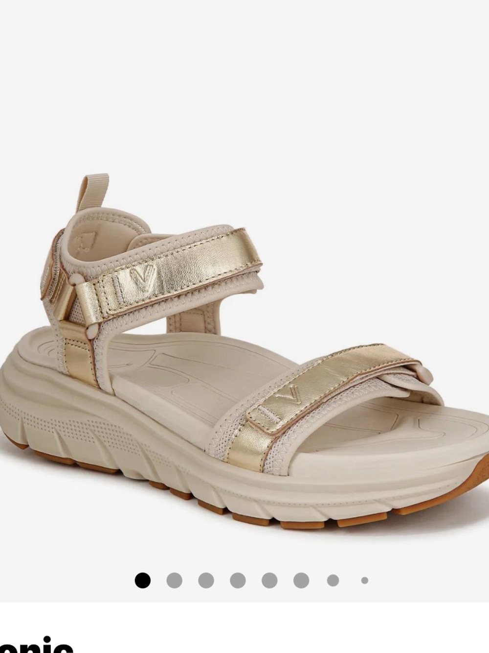 Vionic Max Wanderer. Gold and Beige Sandal  Size 9, NWOT. DSW now for $149.99.